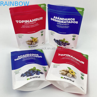 چاپ دیجیتالی قابل استفاده مجدد زیست فرسایش پذیر دوستانه محیط زیست کیف ایستاده سفید کاغذ کرافت زیپ قفل زیپ کیسه