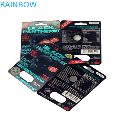 بازار آمریکا قرص های سکسی کاغذی ورقه ای بسته بندی برای Rhino 69 / Tiger / Black Mamba Pills
