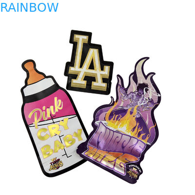 3.5g بسته بندی سفارشی و چاپ لوگوی ویژه منحصر به فرد شکل درون چاپ هولوگرافیک برش میلار کیسه