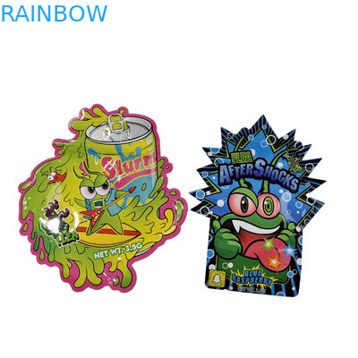 3.5g بسته بندی سفارشی و چاپ لوگوی ویژه منحصر به فرد شکل درون چاپ هولوگرافیک برش میلار کیسه