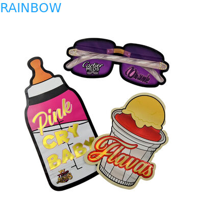 3.5g بسته بندی سفارشی و چاپ لوگوی ویژه منحصر به فرد شکل درون چاپ هولوگرافیک برش میلار کیسه