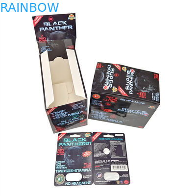 عمده فروشی عسل Rhino پرینت طلا راز معجزه عسل 3d کارت کاغذی جعبه نمایش عسل کیسه های بسته بندی