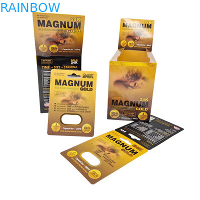 عمده فروشی عسل Rhino پرینت طلا راز معجزه عسل 3d کارت کاغذی جعبه نمایش عسل کیسه های بسته بندی