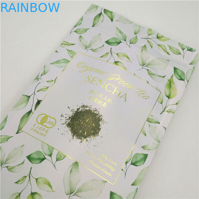 co دوستانه 3 طرفی بسته بندی شده با حرارت کیسه کاغذی کرافت بازیافت لوگو سیاه چاپ شده کیسه های کاغذی کوچک 5 گرم