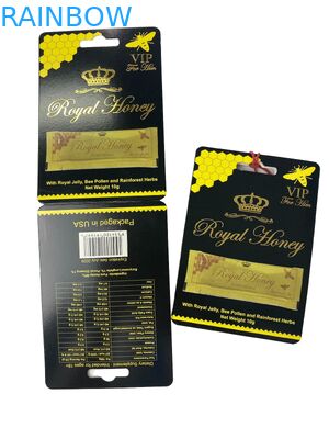 لوگو سفارشی Royal Honey VIP کوله بسته بندی کارت کاغذی فولیک طلا کارت کاغذی برای چوب عسل