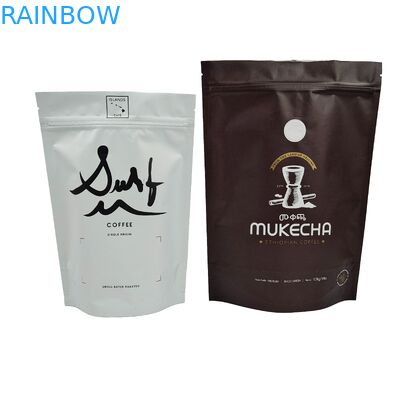 ورق آلومینیوم چاپ شده اثر فلزی بلند شدن کیف طراحی سفارشی کیسه های پلاستیکی درجه غذایی برای قهوه