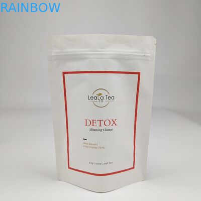 کاغذ کرفت سفید زپ ایستاده قابل بسته بندی مجدد زپ لاک گرمایی قابل بسته بندی ذخیره سازی مواد غذایی Doypack کیسه های بسته بندی غذایی سفارشی