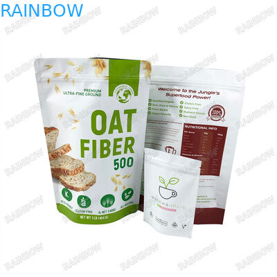 کیسه های زیست فرسایش پذیر کاغذ کرافت سفارشی کیسه ایستاده قابل باز کردن کیسه های پودر پروتئین زیپلاک