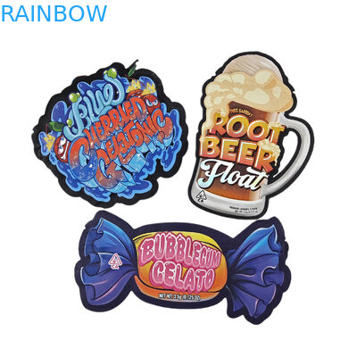 چاپ سفارشی 3.5g 7g 14g 28g شکل ویژه ضد بوی مواد غذایی کیسه آب نباتات کنده میلار