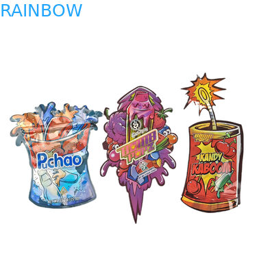 کیسه ورق زیپلاک 3.5g 7g 14g شکل ویژه بسته بندی سفارشی مواد غذایی ضد بوی کیسه مایلار