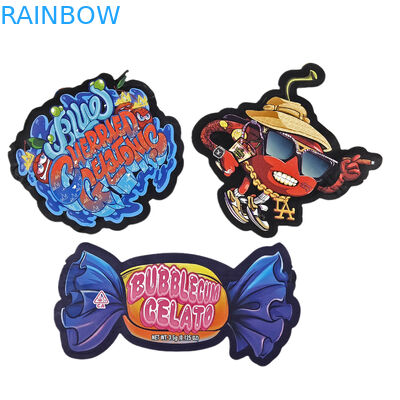 لوگو ماتی سفارشی بسته بندی مجدد پلاستیکی شکل کیف ضد بوی برش مرطوب 3.5 Mylar کیسه برای آب نبات