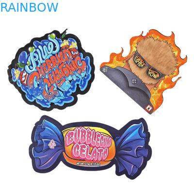 کیسه های ضد بوی خاص شکل نامنظم با زیپ لاک سفارشی 28g 14g 7g 3.5g برش مرطوب مواد غذایی بسته بندی مایلار کیسه