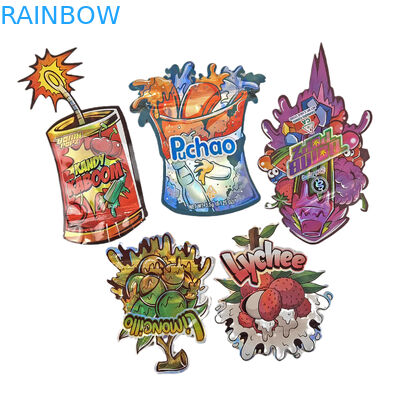 سفارشی دیجیتال چاپ شده برش غیر منظم 3.5g کیسه شکل ویژه مواد غذایی پلاستیکی Ziplock بسته بندی کیسه های Mylar