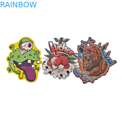 سفارشی دیجیتال چاپ شده برش غیر منظم 3.5g کیسه شکل ویژه مواد غذایی پلاستیکی Ziplock بسته بندی کیسه های Mylar