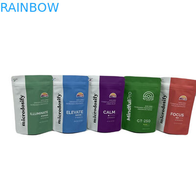 CYMK رنگ علف های عطر بسته بندی ورق آلومینیوم ایستاده پلاستیکی Mylar Zipper کیسه