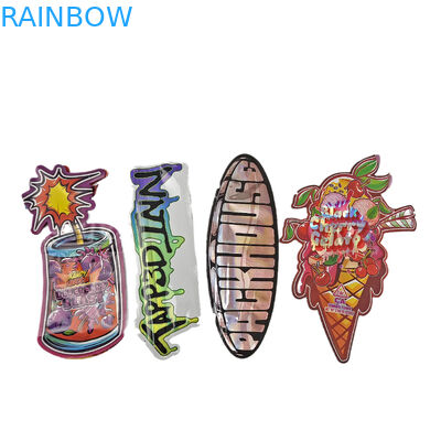 3.5g 7g سفارشی چاپ شده ویژه برش مرطوب شکل نامنظم کیسه های مایلار ضد بوی با زیپ بسته بندی میان وعده کیسه های مایلار