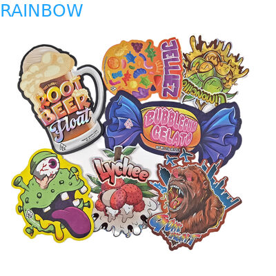 3.5g 7g سفارشی چاپ شده ویژه برش مرطوب شکل نامنظم کیسه های مایلار ضد بوی با زیپ بسته بندی میان وعده کیسه های مایلار