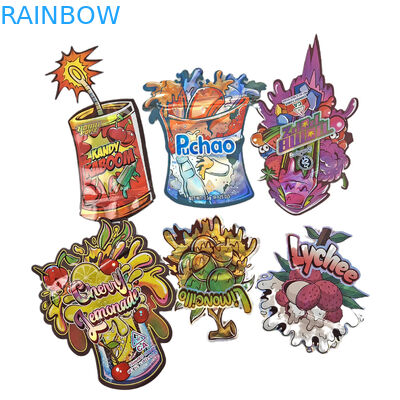 ضد بوی سفارشی چاپ شده 3.5g منحصر به فرد شکل خاص بسته بندی مواد غذایی نامنظم کیسه های برش مرطوب با کیسه های Mylar Ziplock