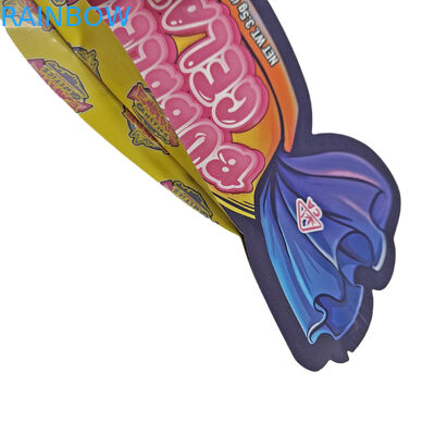 ضد بوی سفارشی چاپ شده 3.5g منحصر به فرد شکل خاص بسته بندی مواد غذایی نامنظم کیسه های برش مرطوب با کیسه های Mylar Ziplock