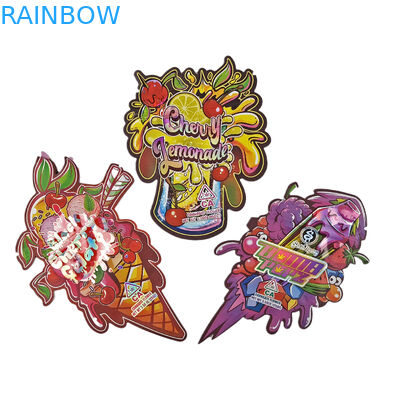 شکل کیسه های مایلار با لوگو سفارشی چاپ شده هولوگرافی نامنظم سیپلاک ضد بوی 3.5g 7g 14g 28g کیسه های میان وعده