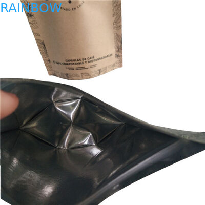 کیسه پایین مسطح بسته بندی مواد غذایی فیلم چاپ سفید ساده بالا پر کردن با شیر هوا