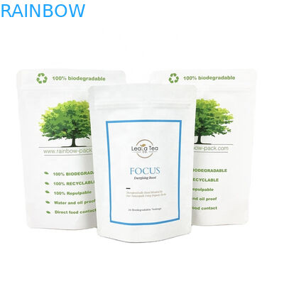 لوگو سازگار با محیط زیست 100g 250g کیسه چای قهوه کیسه بسته بندی کیسه کاغذ کرافت قابل بازیافت