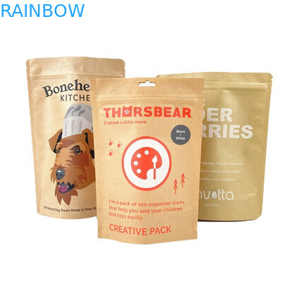 100٪ بسته بندی کاغذی ضد بوی قابل تجزیه برای پودر منگو جوجه های چای کیسه های غذای حیوانات خانگی کیسه کاغذی سفید Kraft