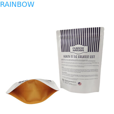 کم MOQ ایستاده قابل باز کردن زپ کرافت کیف کاغذی سفارشی بیوتراژ قابل باز کردن کیسه های مایلار برای حیوانات خانگی