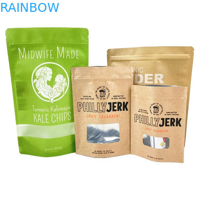 کوله های کاغذی کرافت طراحی شخصی برای کیک کیک آجیل مواد غذایی پودر مواد غذایی حیوانات خانگی بسته بندی ضد بوی بیوتراژ