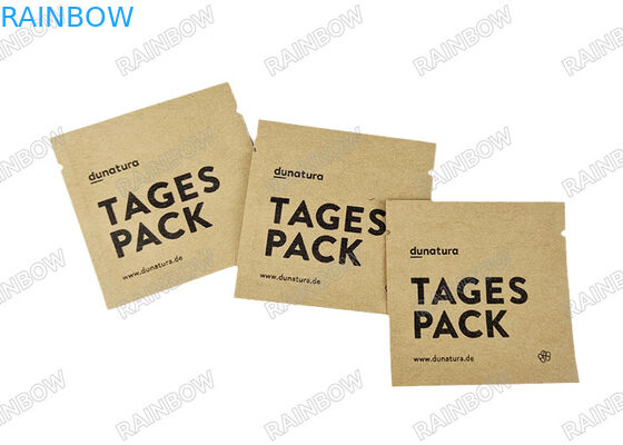 جعبه چای خالی و قابل تجزیه بایولوژیکی سه طرفه مهر گرمای چای کیف بسته بندی قهوه کیسه بسته بندی قرص کاغذ Kraft