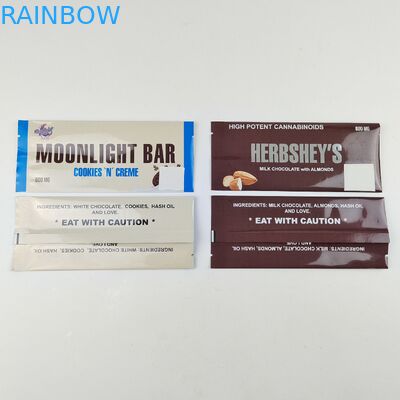 مهر گرمایی ورق آلومینیوم لایه دار Mylar جعبه های ورق بسته بندی سفارشی چاپ شده پشت بسته کیف های انرژی شکلات