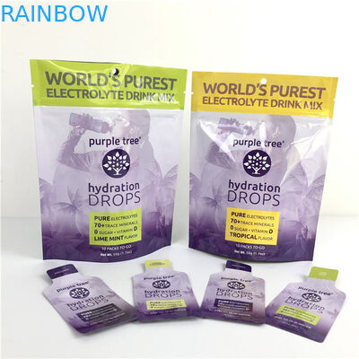 10 رنگ سفارشی فولک آلومینیوم مت ایستاده کیسه زیپلاک کیسه پوشک برای غذا