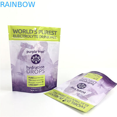 10 رنگ سفارشی فولک آلومینیوم مت ایستاده کیسه زیپلاک کیسه پوشک برای غذا