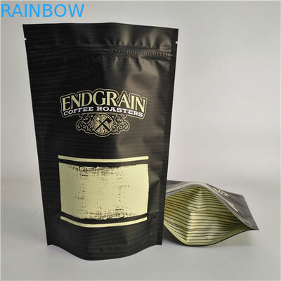 کیسه های زیپ دار ایستاده با لوگوی سفارشی چاپ شده، کیسه های قهوه با مهر و موم پلاستیکی قابل بسته بندی مجدد با مواد غذایی و ضد نشت