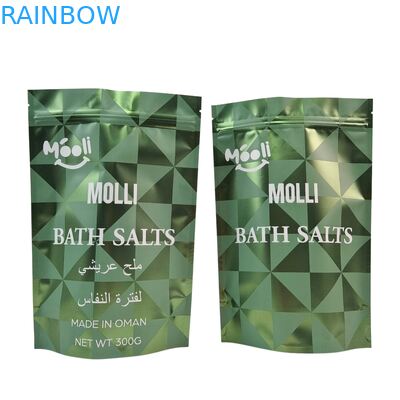 بسته بندی پلاستیکی برای پاک کردن بدن کیسه حمام نمک طبیعی خیس کردن کیسه های مایلار با زیپ