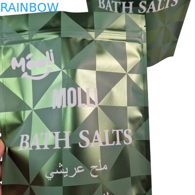 بسته بندی پلاستیکی برای پاک کردن بدن کیسه حمام نمک طبیعی خیس کردن کیسه های مایلار با زیپ