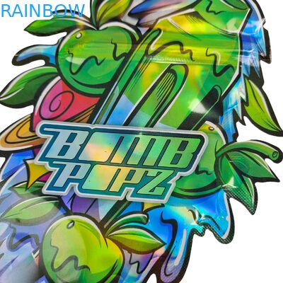 کالی قابل خوردن 3.5g 7g Mylar Ziplock نرم لمس ضد بوی شکل نامنظم کوکی کنده بسته بندی کیسه پلاستیکی