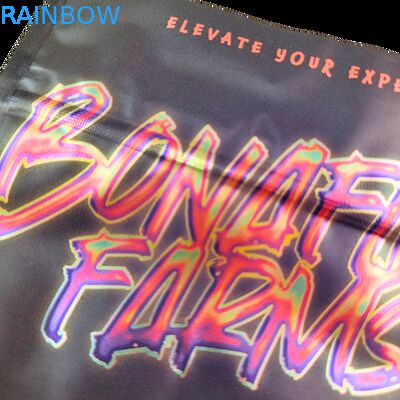 پاکت های مایلار هولوگرافیک با زیپ برای آب نبات های شیرین گل خشک گیمی بسکت شکر بسته بندی ضد بچه