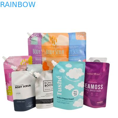 کیسه بسته‌بندی ایستاده پلاستیکی مایع با دهانه برای لوازم آرایشی، نوشیدنی، لوسیون، کیسه نازل