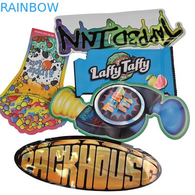 زپ قابل باز کردن شکل هولوگرافیک کنده شدن کیسه های مایلار ورق آلومینیوم مهر گرما کنده شدن غیرمستقیم کیسه برای آدامس قارچ