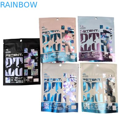 بسته بندی های کالی 3.5 گرمی چاپ دیجیتال هولوگرافیک، پاکت های 4x5، فویل آلومینیومی نامنظم، بسته بندی آدامس قارچ با برش قالب، کیسه های مایار