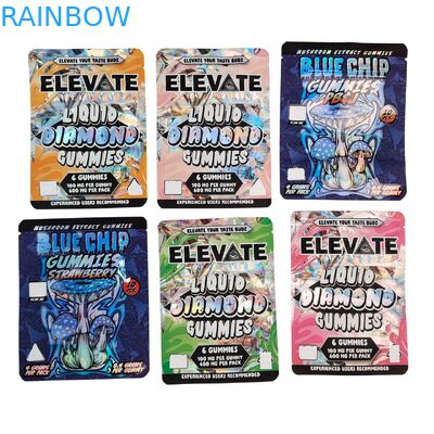 بسته بندی کیسه های مایلار 3.5 گرمی عصاره قارچ آدامس با زیپ ضد بو کیسه ایستاده