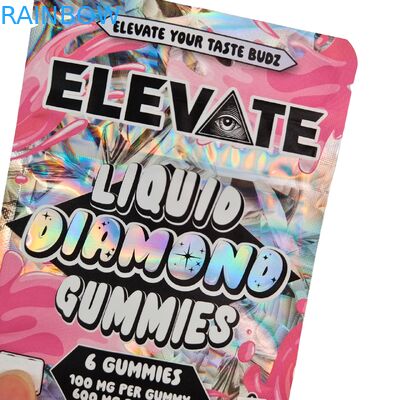 بسته بندی کیسه های مایلار 3.5 گرمی عصاره قارچ آدامس با زیپ ضد بو کیسه ایستاده