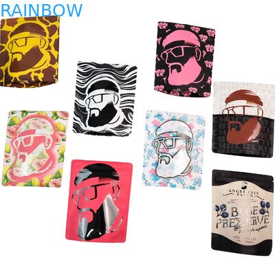 کیسه های زیپ دار مایار 3.5 گرمی 1 اونس قابل استفاده مجدد، فویل آلومینیومی ایستاده، ضد بو، کیسه های مایار کالی برای نگهداری مواد غذایی، چاپ سفارشی