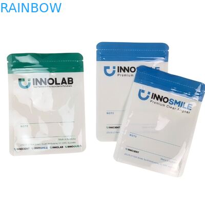 کیسه زپ لوگو قابل سفارشی برای تراز کننده های دندان با مهر گرمایی و کیسه پلاستیکی مایلار شفاف یک طرفه