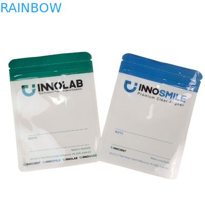 کیسه زپ لوگو قابل سفارشی برای تراز کننده های دندان با مهر گرمایی و کیسه پلاستیکی مایلار شفاف یک طرفه