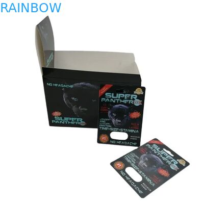 عمده فروشی سفارشی رینو 100k 150k 200k کپسول تقویت کننده قرص دارو بسته بندی سه بعدی کارت با جعبه نمایشگر کاغذی