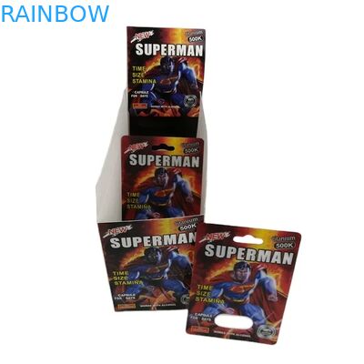 عمده فروشی سفارشی رینو 100k 150k 200k کپسول تقویت کننده قرص دارو بسته بندی سه بعدی کارت با جعبه نمایشگر کاغذی