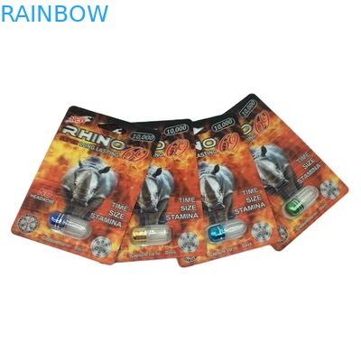 عمده فروشی سفارشی رینو 100k 150k 200k کپسول تقویت کننده قرص دارو بسته بندی سه بعدی کارت با جعبه نمایشگر کاغذی