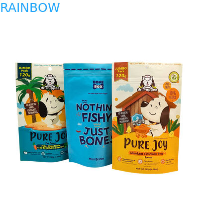 کیسه ایستاده قابل استفاده مجدد سازگار با محیط زیست با ضخامت 50 تا 200 میکرون برای بسته بندی غذای حیوانات خانگی